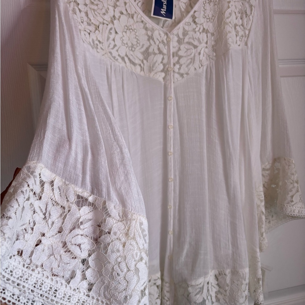 Floral Lace Button-Up Top